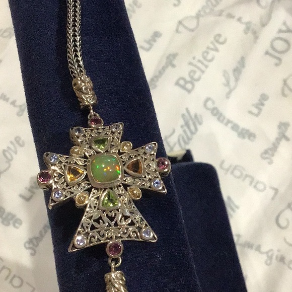 STERLING & 18K GEMSTONE 💎 BRACELET - Picture 4 of 7